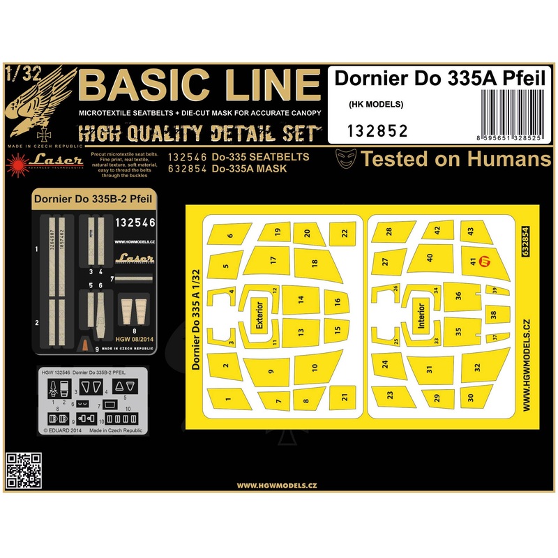 1/32 Do335A Pfeil Seatbelt (BASIC LINE: seatbelts + masks for HK Models)