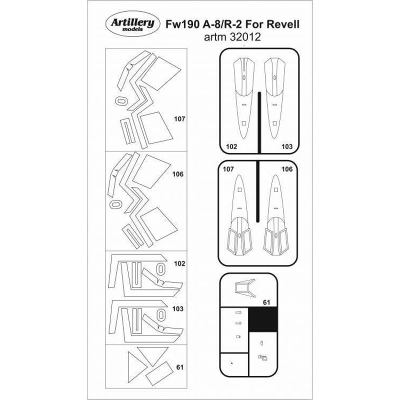 1/32 Fw 190A-8/R-2 MASK, for Revell
