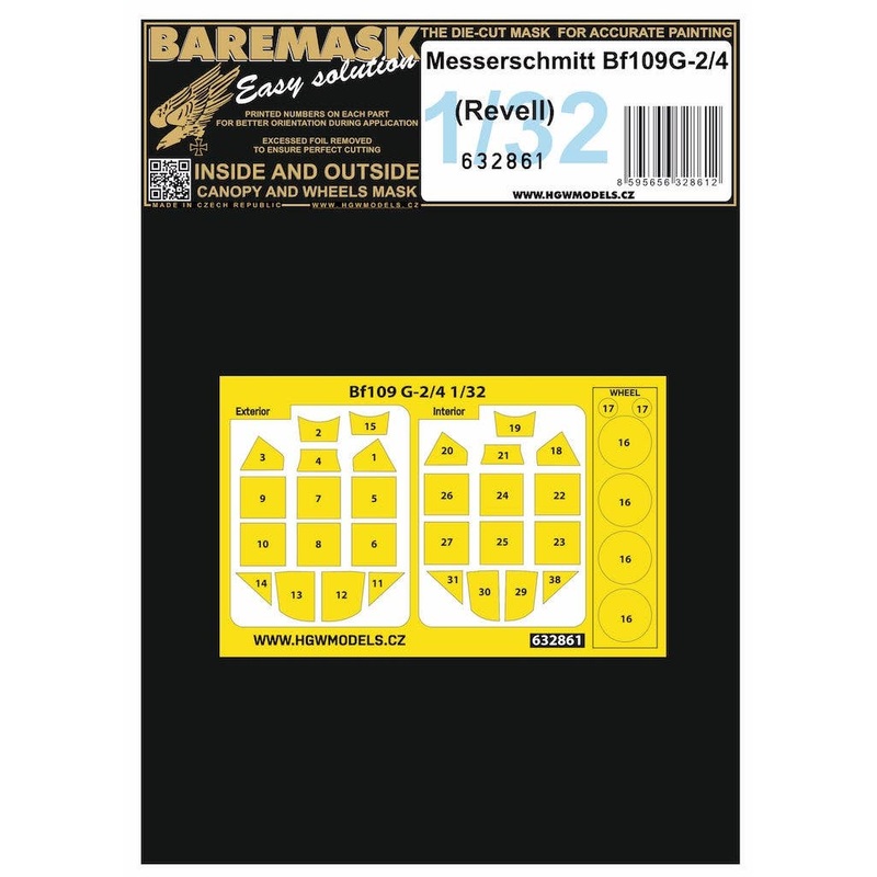 1/32 Messerschmitt Bf109G-2/4 Masks (for Revell)