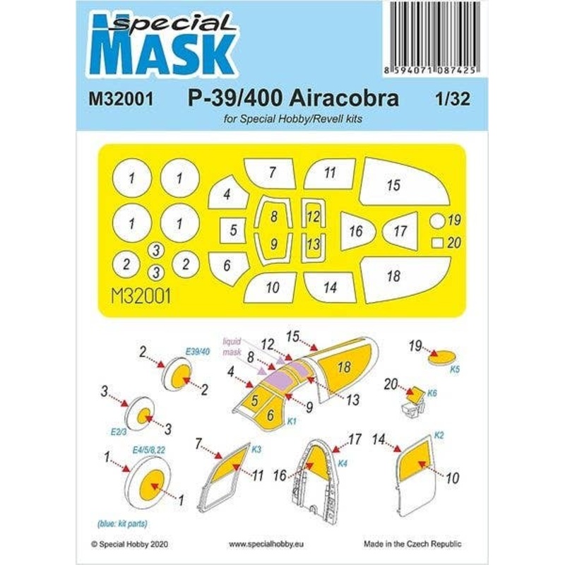 1/32 P-39/P-400 Airacobra Mask (for Special Hobby)