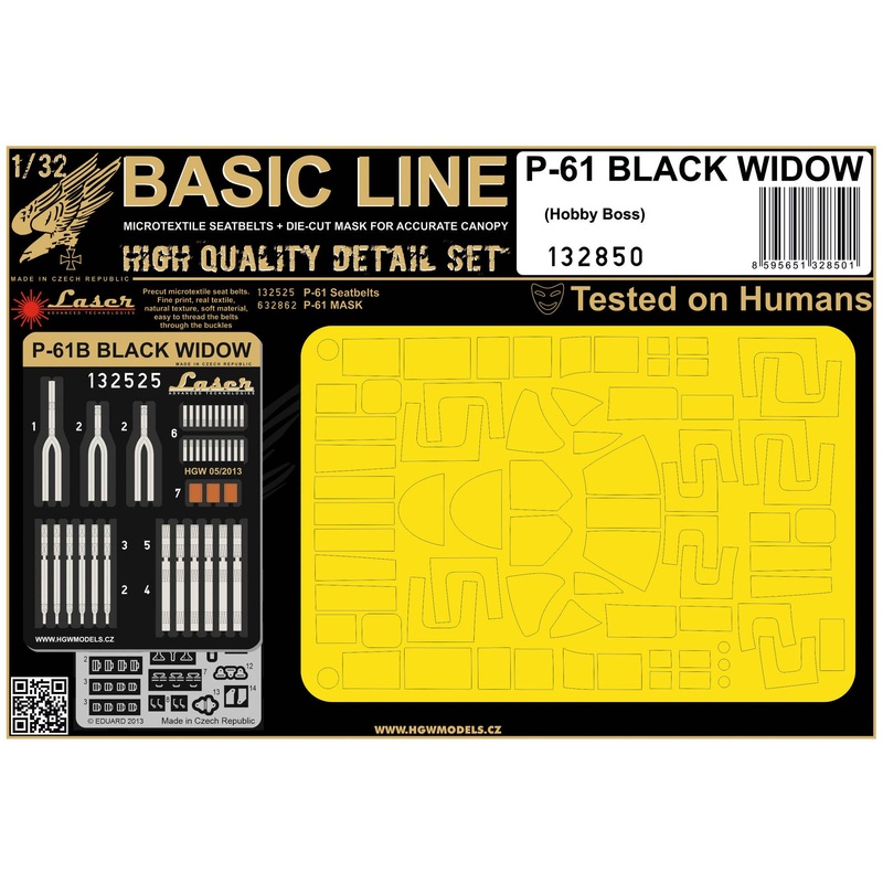 1/32 P-61 Black Widow (BASIC LINE: seatbelts + masks) (for Hobby Boss)