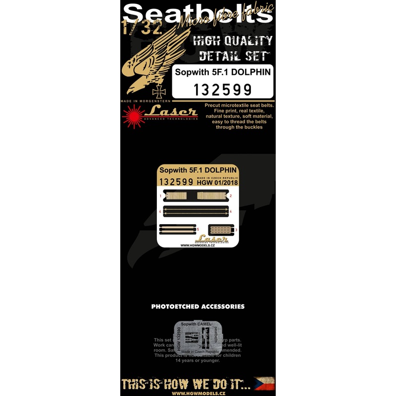 1/32 Sopwith 5F.1 Dolphin Fabric Seatbelt (for Wingnut Wings)