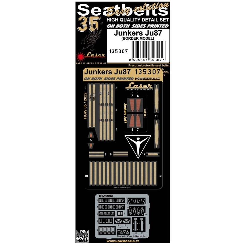 1/35 Junkers Ju87 Stuka Seatbelts (pre-cut (laser) / for Border Model)