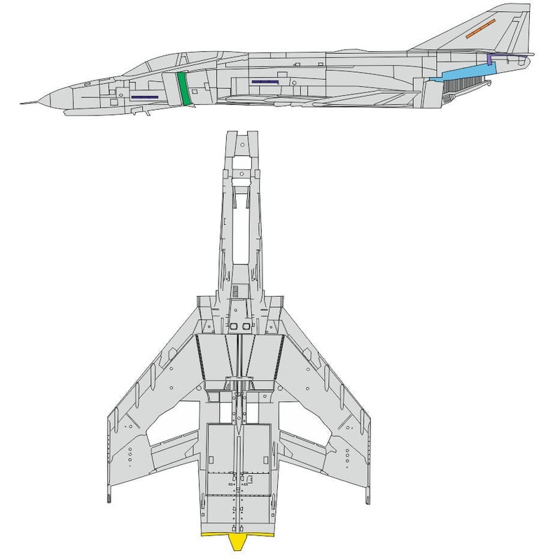 1/48 F-4E Surface Panel Masks (for MENG)