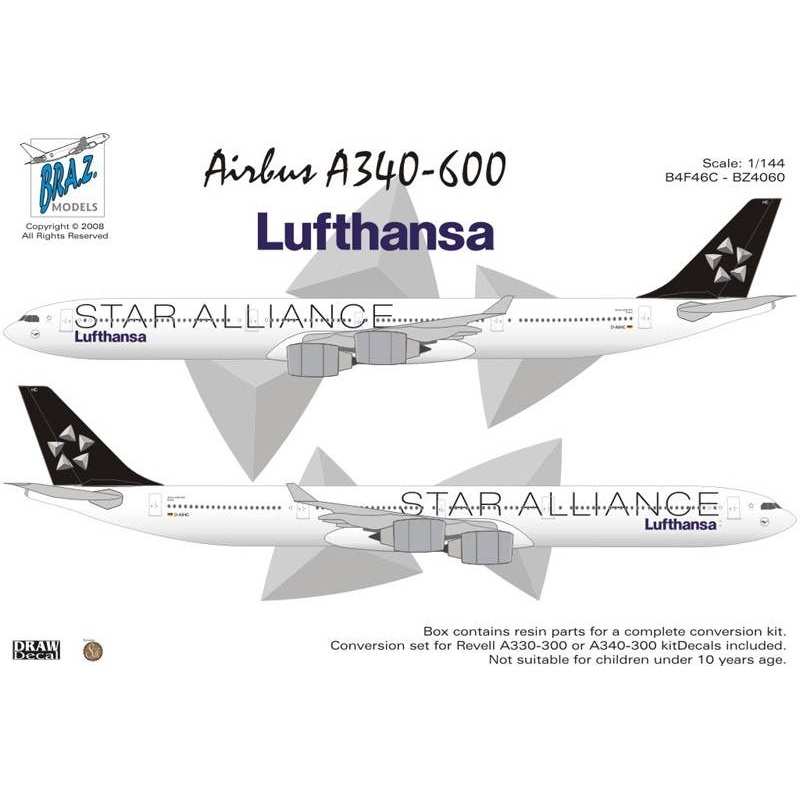 1/144 Airbus A340-600 Conversion Set Lufthansa Star Alliance (for Revell)