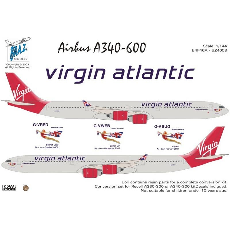 1/144 Airbus A340-600 Conversion Set Virgin Atlantic (for Revell)