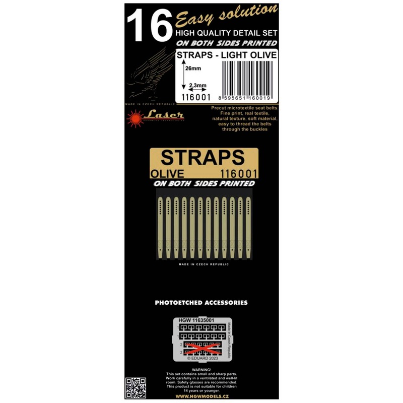 1/16 Straps - Light Olive (12pcs)