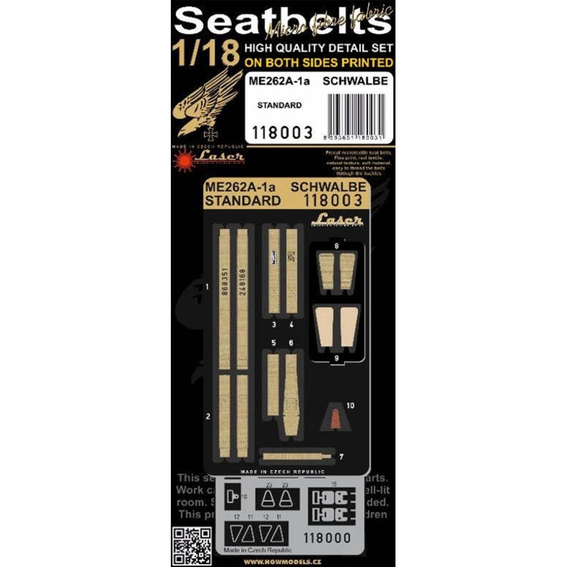 1/18 Me262A-1a Fabric Seatbelt