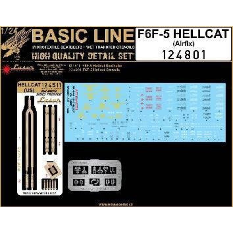 1/24 F6F-5 Fabric Seatbelt w/Stencils (for Airfix)