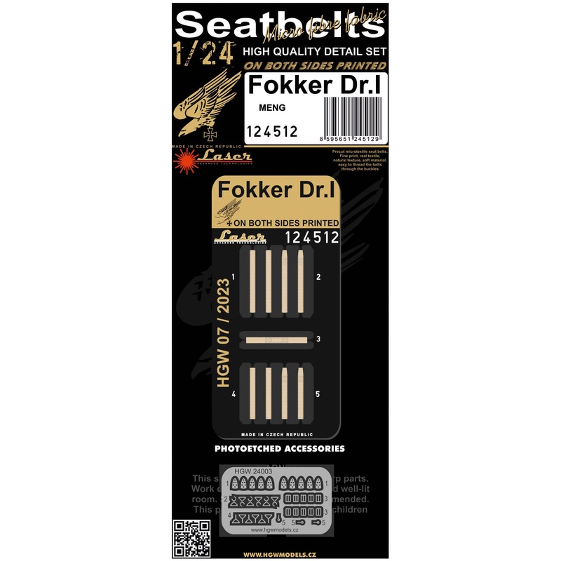 1/24 Fokker Dr.I Seatbelts