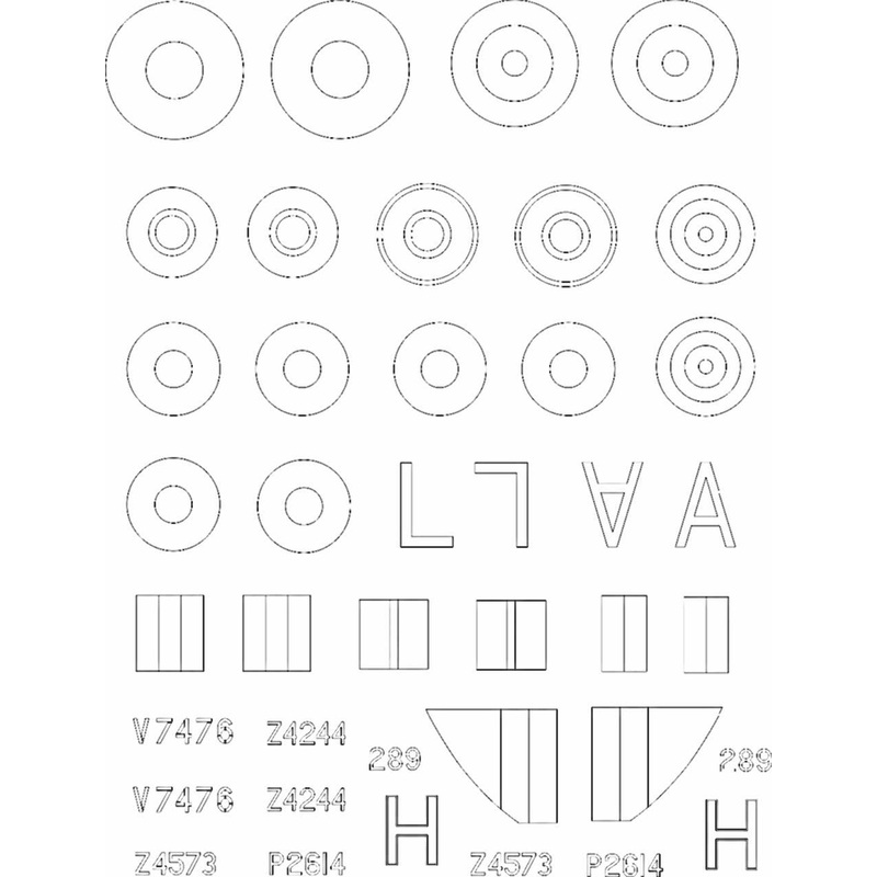 1/32 Hawker Hurricane Mk.I Tropical Version RAF Masking Sheet for Fly 32017