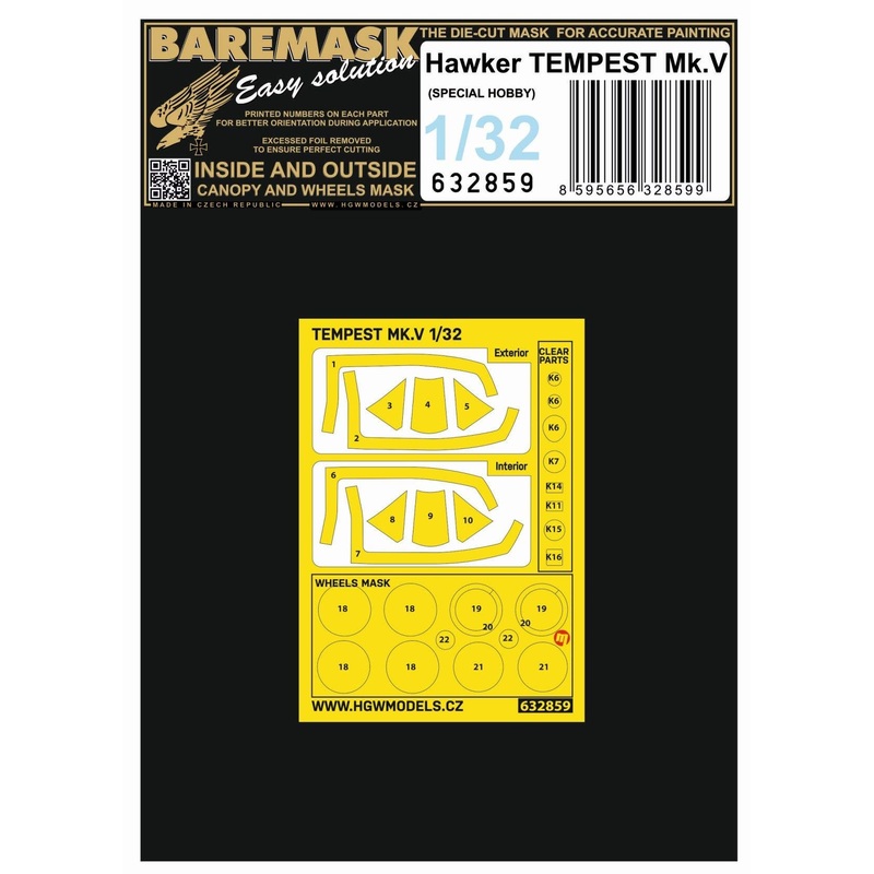 1/32 Hawker TEMPEST Mk.V Masks (for Special Hobby)