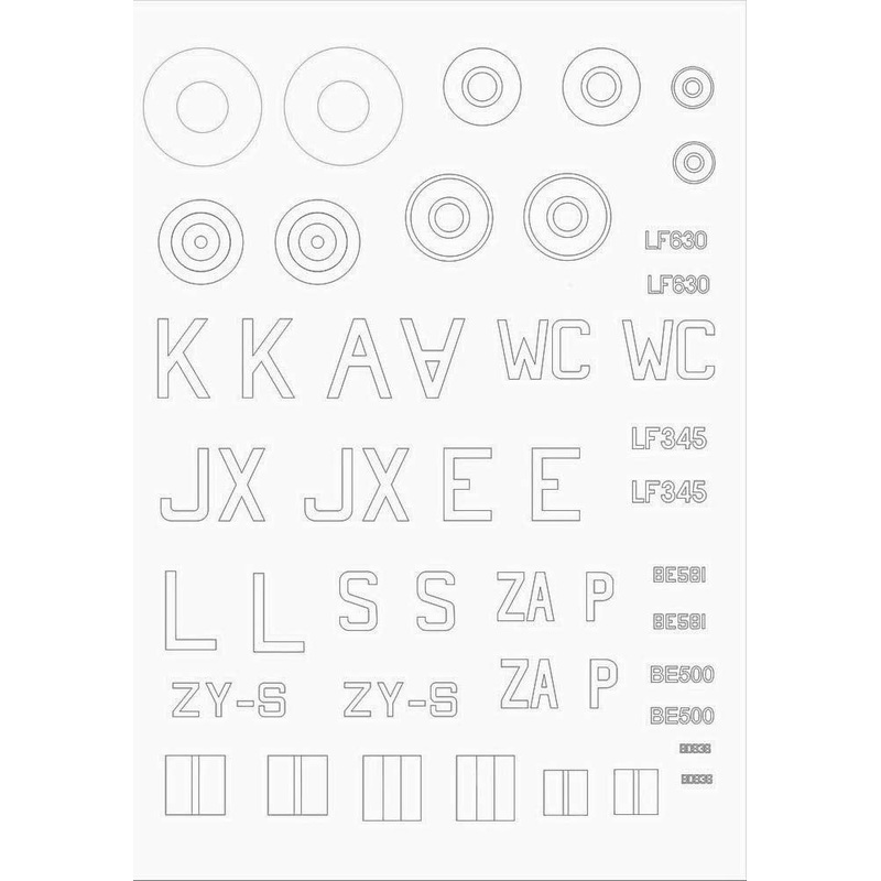 1/32 Hurricane Mk.IIc Nationality Mark and Machine Number Mask (for FLY 32012)