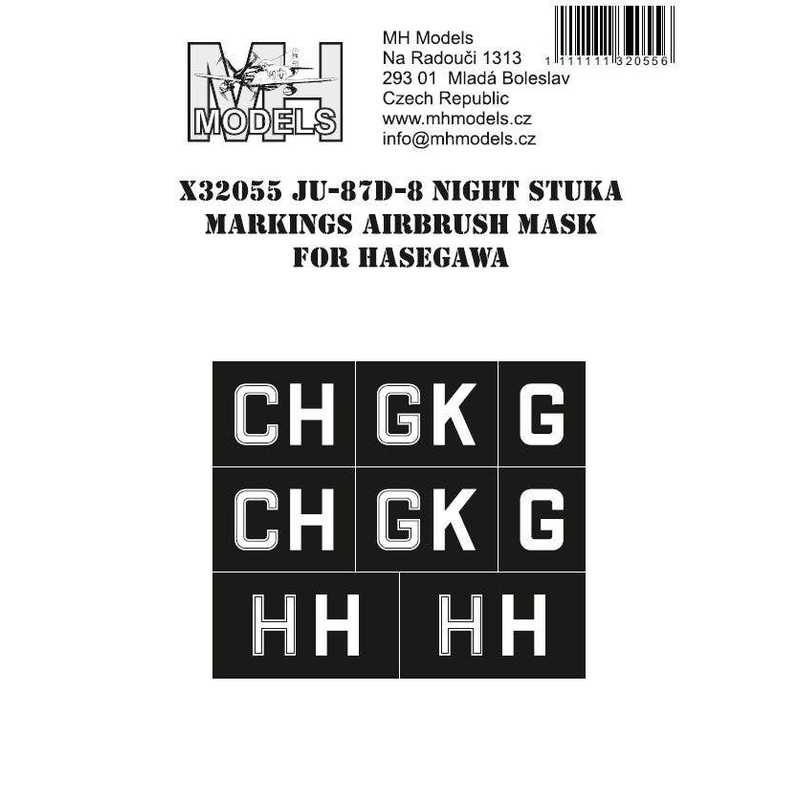 1/32 Ju 87D-8 Night Stuka Markings Airbrush Mask for Hasegawa
