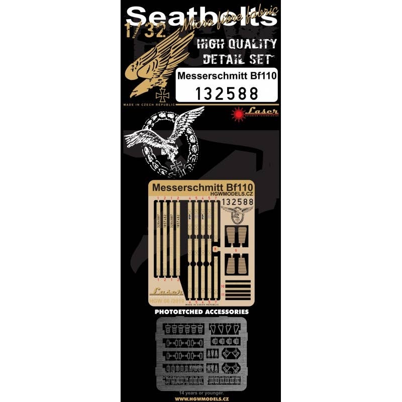1/32 Messerschmitt Bf110 Seatbelts