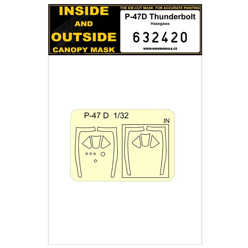1/32 P-47D Thunderbolt Canopy Mask (for Hasegawa)
