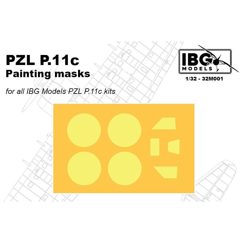 1/32 PZL P.11 Monoplane Fighter Mask Seal for IBG (32M001)