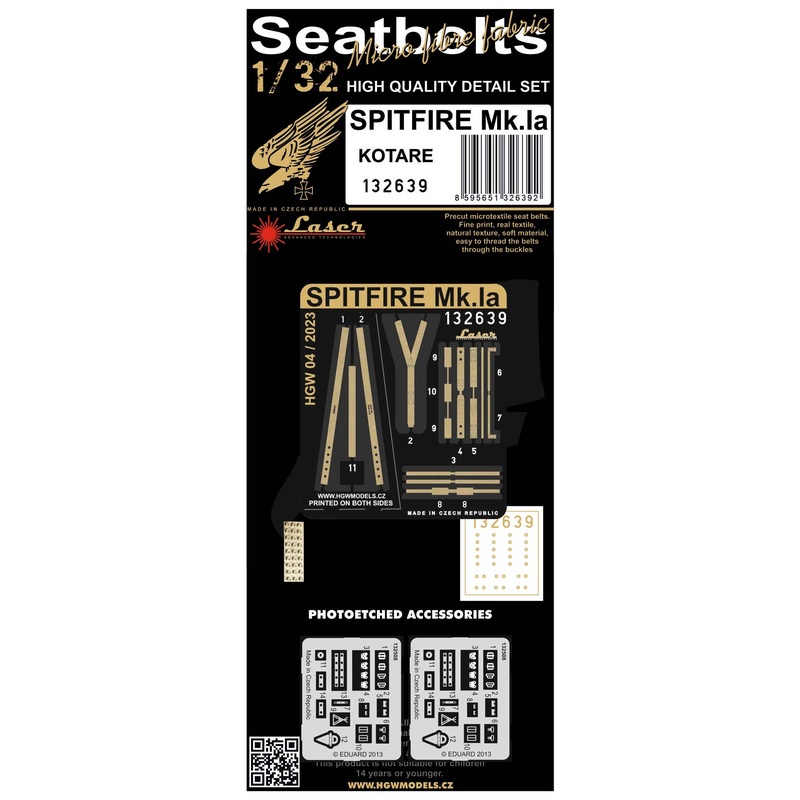 1/32 Spitfire Mk.Ia Seatbelts (Kotare)