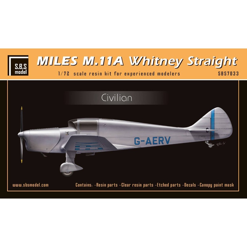 1/72 Miles M.11A Whitney Straight Civilian