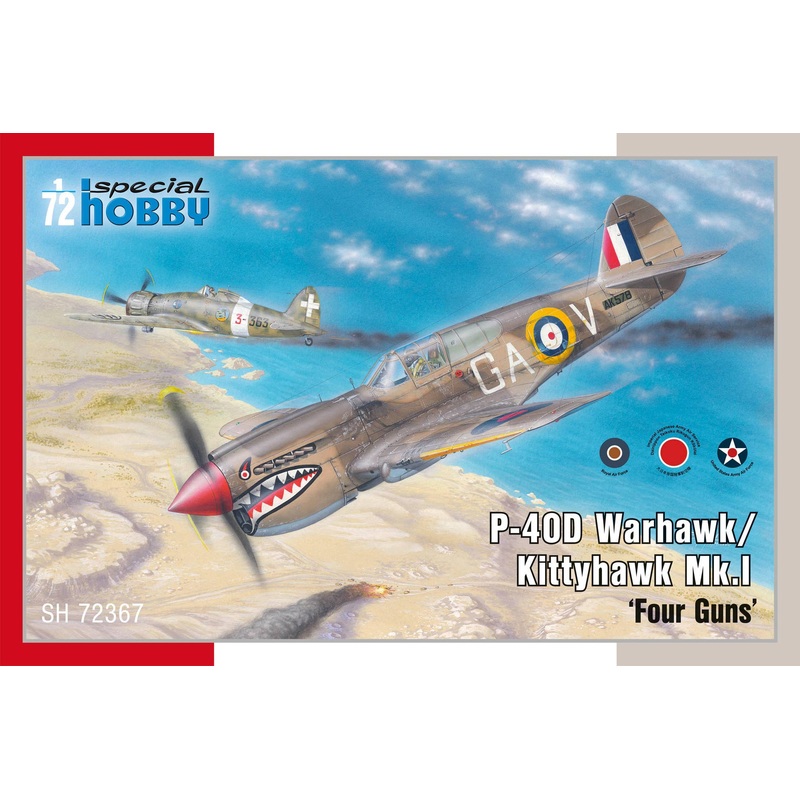 1/72 P-40D Warhawk/Kittyhawk Mk.I Four Guns
