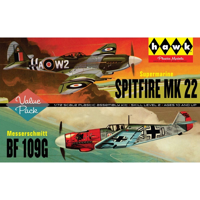 1/72 Supermarine Spitfire Mk.22 VS Messerschmitt BF 109G