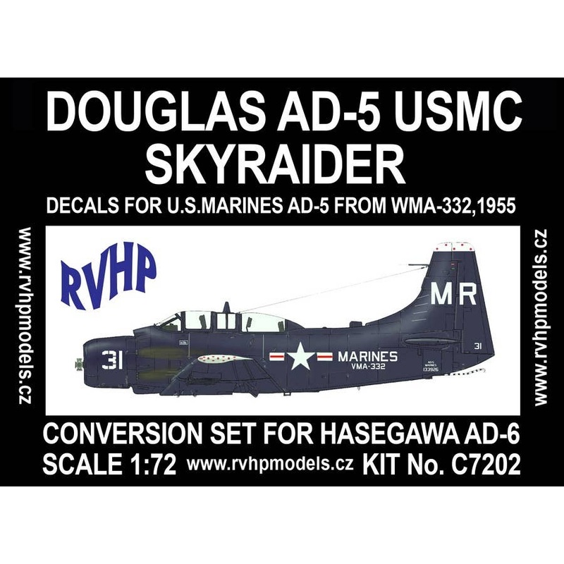 1/72 Douglas AD-5 USMC Skyraider Conversion Set for Hasegawa AD-6