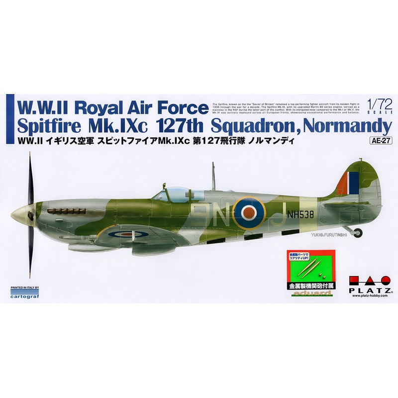 1/72 WWII Royal Air Force Spitfire Mk.IXc No.127 Squadron Normandy with Metal Cannon