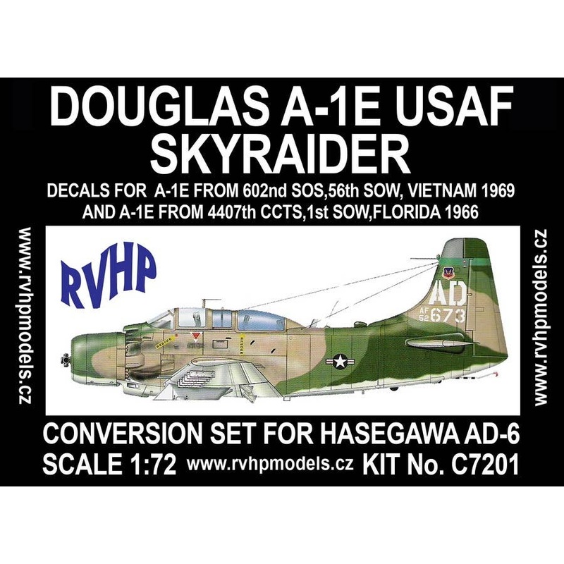 1/72 Douglas A-1E USAF Skyraider Conversion Set for Hasegawa AD-6