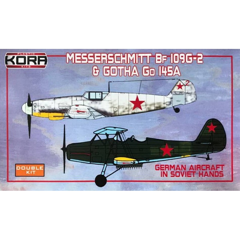1/72 Messerschmitt Bf-109G-2 and Gotha Go 145A German Aircrafts in Soviet Hands Double Kit