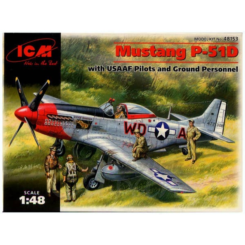 1/48 Mustang P-51D with USAAF Pilots and Ground Personnel