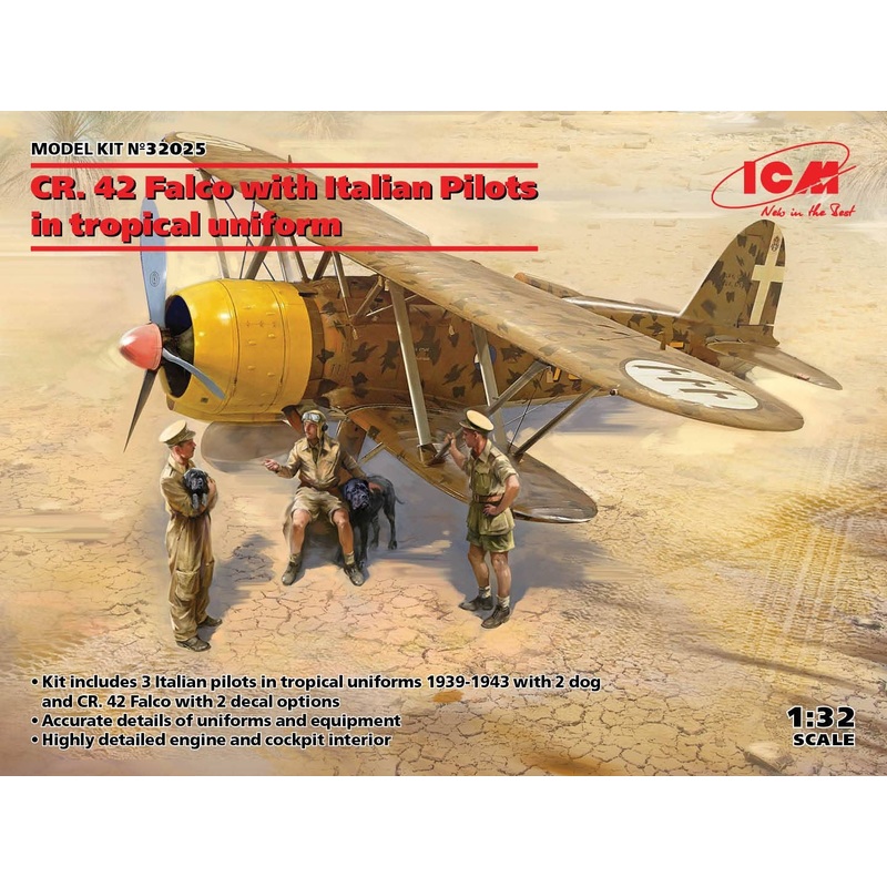 1/32 Italian Air Force Fiat CR.42 Falco w/Tropical Pilot