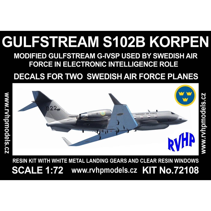 1/72 Gulfstream S102B Korpen (2x Swedish AF)