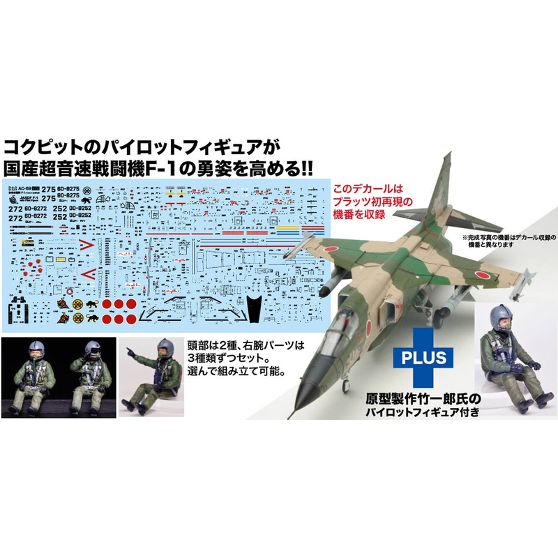 1/72 JASDF F-1 Support Fighter Pilot Figure Included
