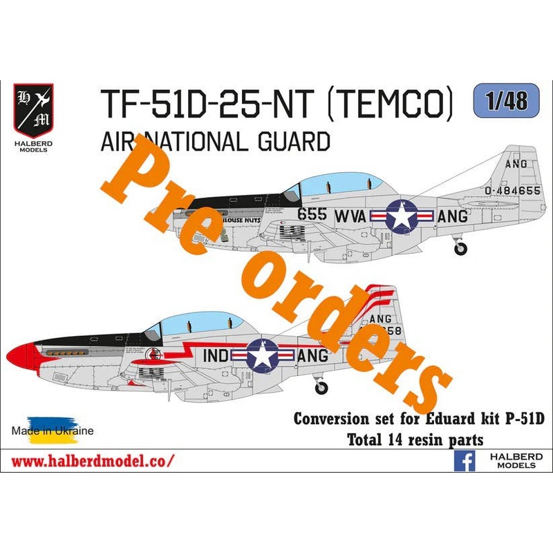 1/48 TF-51D-25NA (TEMCO) Air National Guard conversion set for Eduard kit