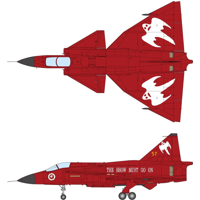1/48 Swedish Air Force AJS37 Viggen Red Viggen 10th Air Wing Dissolution Commemorative Painting Machine