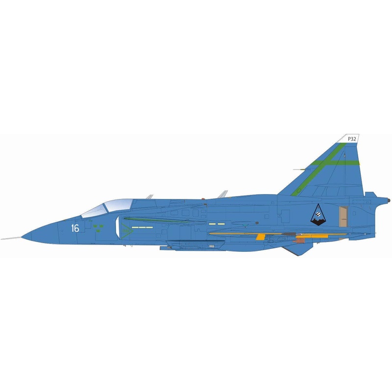 1/48 Swedish Air Force JA37 Jaktovigen Blue Peter Swedish Air Force 75th Anniversary Painting Machine