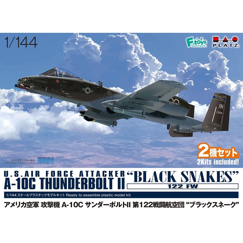 1/144 U.S. Air Force Attack Aircraft A-10C Thunderbolt II 122nd Fighter Wing Black Snake 2 Set
