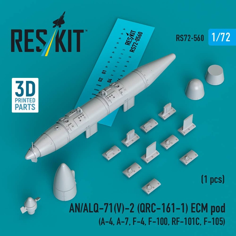 1/72 AN/ALQ-71(V)-2 (QRC-161-1) ECM pod (1pcs) (3D Printed)
