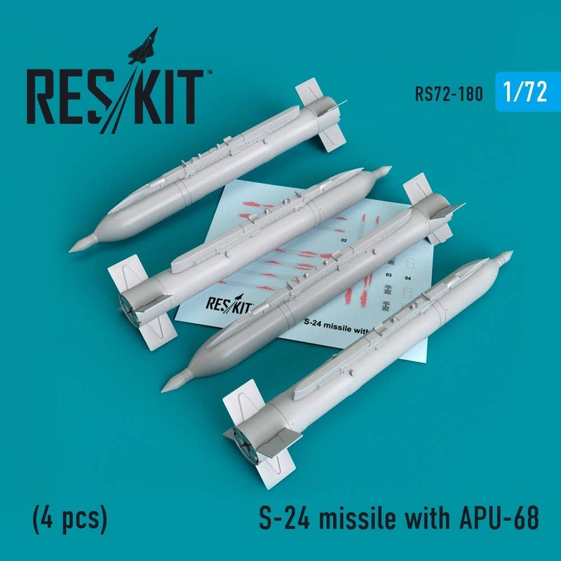 1/72 S-24 Missile With Apu-68 (4 Pcs) Mig-21, Mig-23, Mig-27, Mig-29,Su-7, Su17, Su-25, Su-24, Mi-24