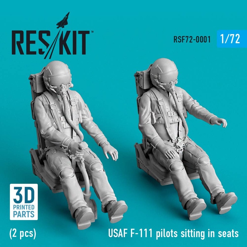 1/72 USAF F-111 pilots sitting in seats (2 pcs) (3D Printed)