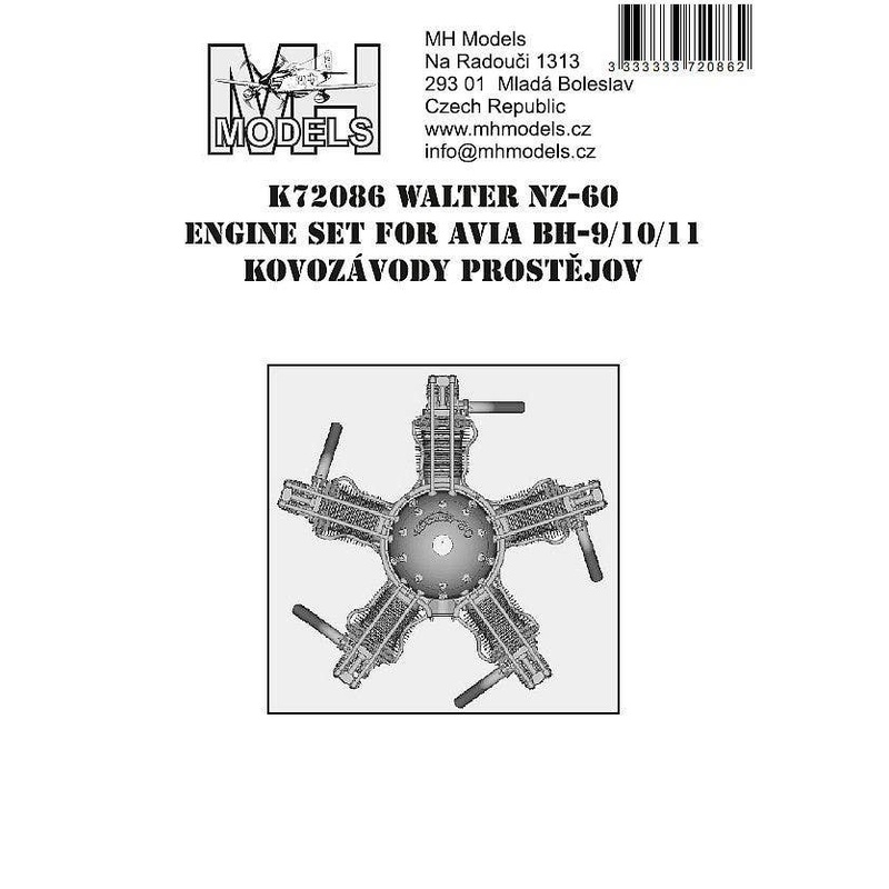 1/72 Walter NZ-60 engine set for Avia BH-9/10/11 Kovozavody Prostejov