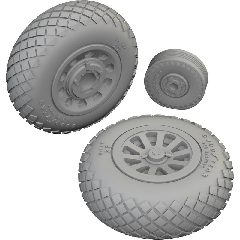 1/72 P-51D wheels diamond tread (for Eduard)