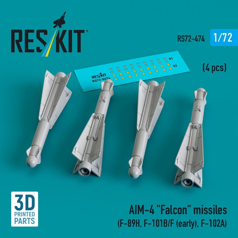 1/72 AIM-4 Falcon missiles (4 pcs)