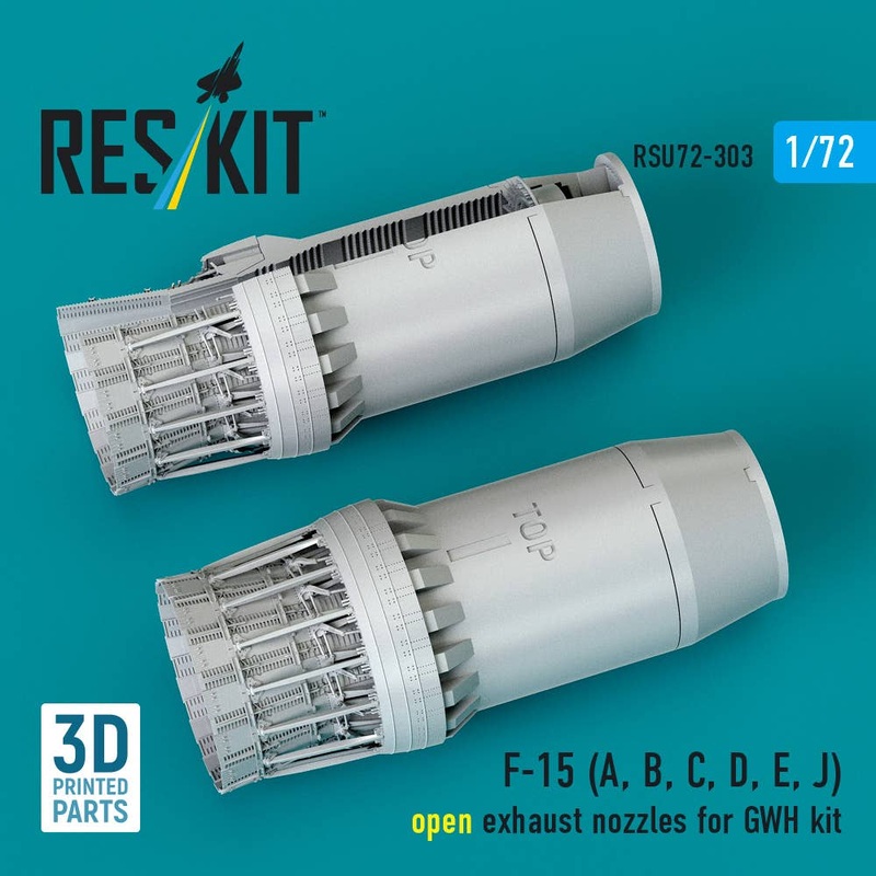 1/72 F-15 (A, B, C, D, E, J) open exhaust nozzles for GWH kit (3D Printed)