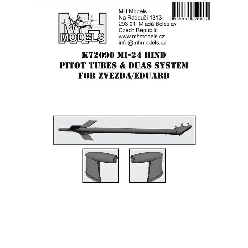 1/72 Mi-24 Hind pitot tubes & DUAS system for Zvezda/Eduard