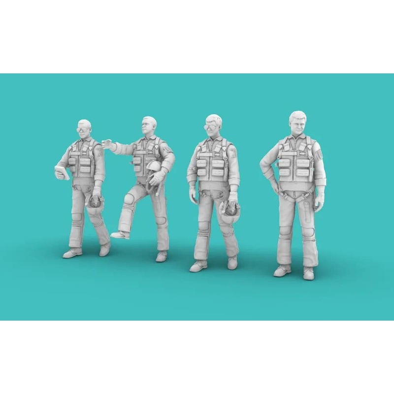1/72 Vietnam War Era American Pilots standing (set of 4x)