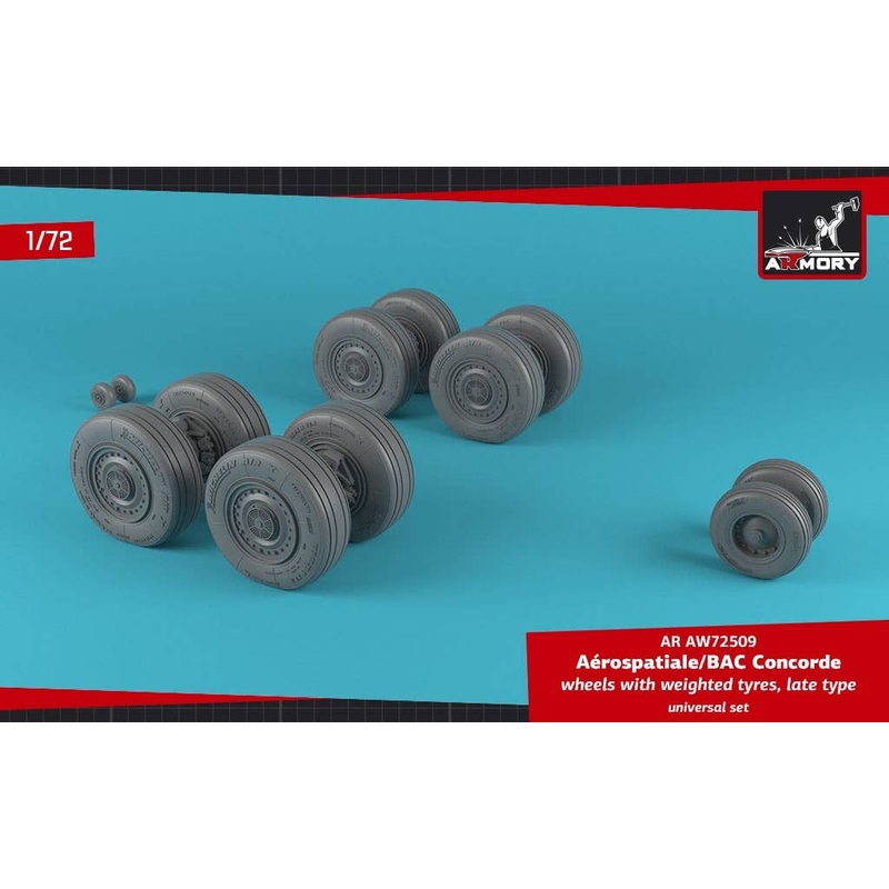 1/72 Concorde Wheels w/Weighted Tires, Late
