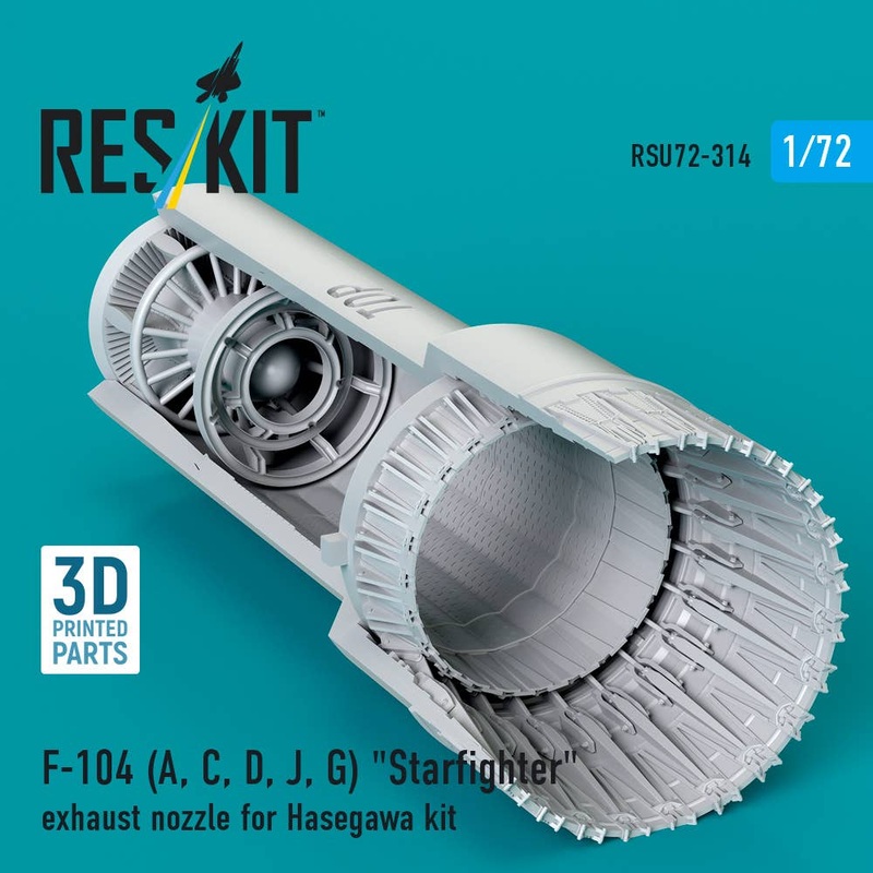 1/72 F-104 (A, C, D, J, G) Starfighter exhaust nozzle for Hasegawa kit (3D Printed)