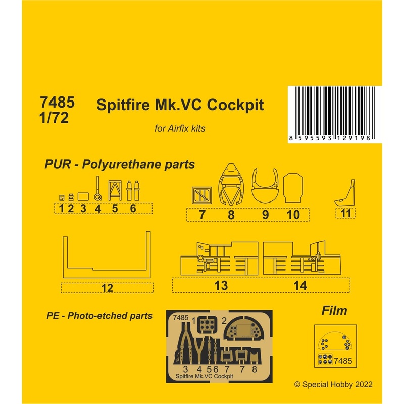 1/72 Spitfire Mk.VC Cockpit for Airfix kit