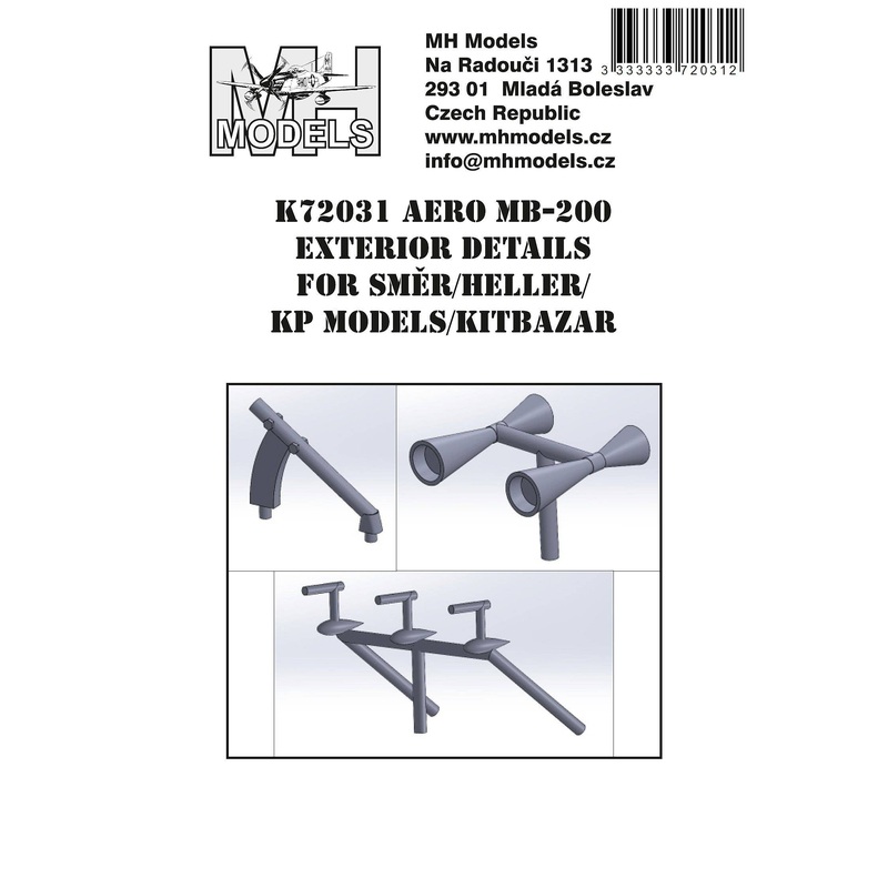 1/72 Aero MB-200 Exterior Details for Smer / Heller / KPM / Kitbazar